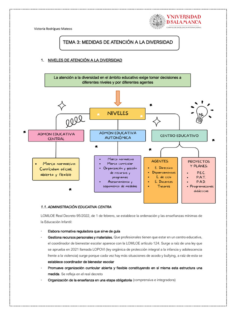 Medidas para la Atención a la Diversidad Educativa | PDF | Plan de ...