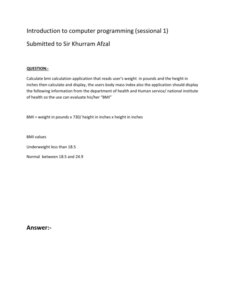 Introduction To Computer Programming | PDF