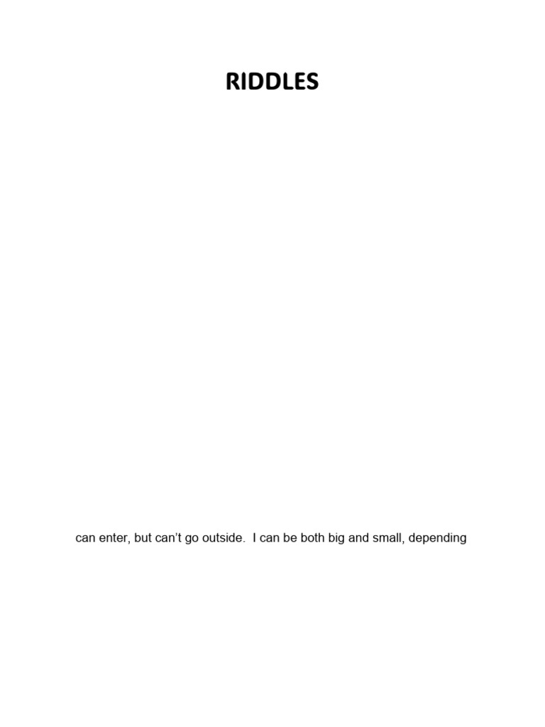 RIDDLES | PDF
