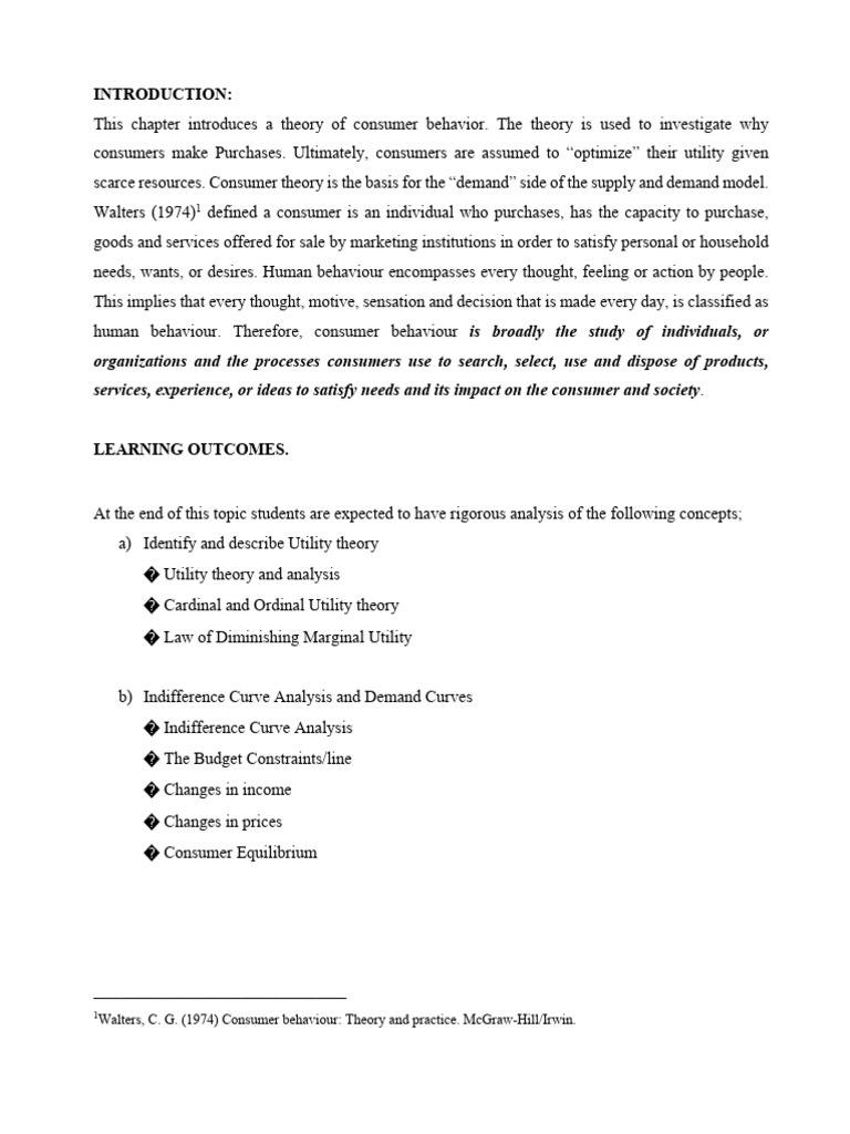 Understanding Consumer Utility Theory | PDF | Utility | Demand