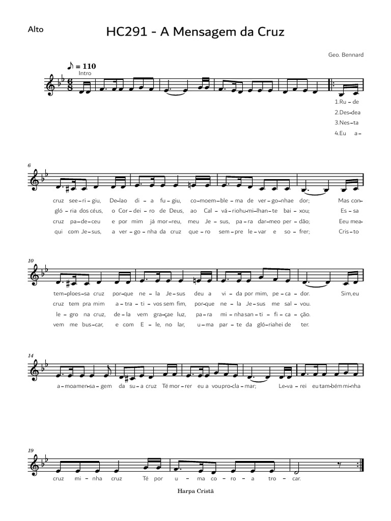Mensagem da Cruz - Harpa Cristã | PDF