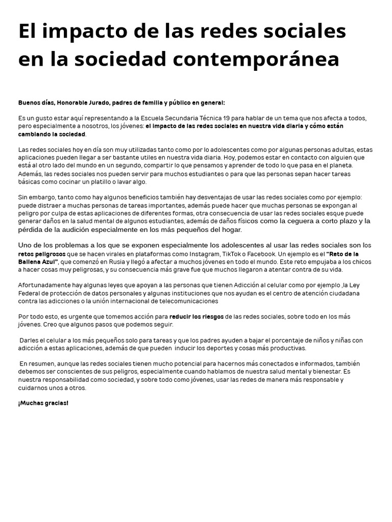 Impacto de las Redes Sociales en Jóvenes | PDF | Servicio de redes sociales