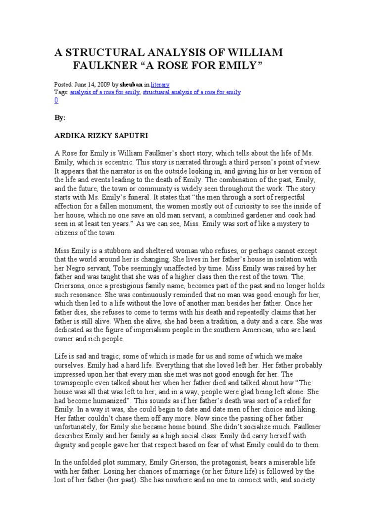 A Structural Analysis of a Rose for Emily Narration Fiction