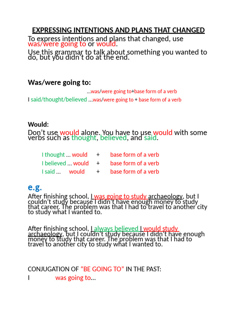 Past Intentions and Changed Plans | PDF