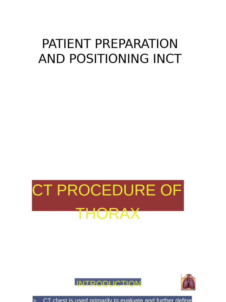 CT Thorax Procedure Guidelines | PDF | Lung | Ct Scan