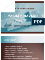 2010-2011 ÖLÇME VE DEĞERLENDİRME (Ertuğ CAN) - YAZILI SINAVLAR