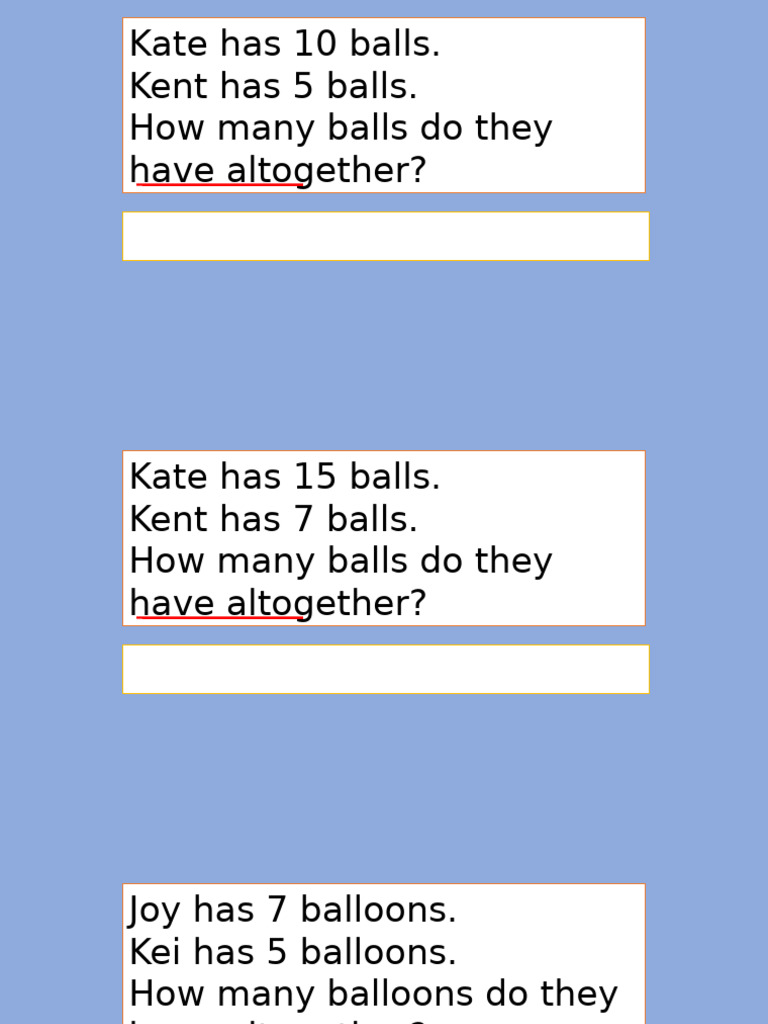 Math Problems on Counting and Possession | PDF