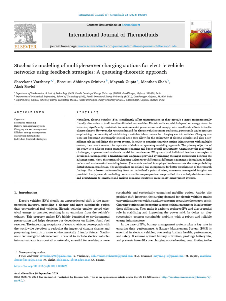 Stochastic Modeling for EV Charging Stations | PDF | Electric Vehicle ...