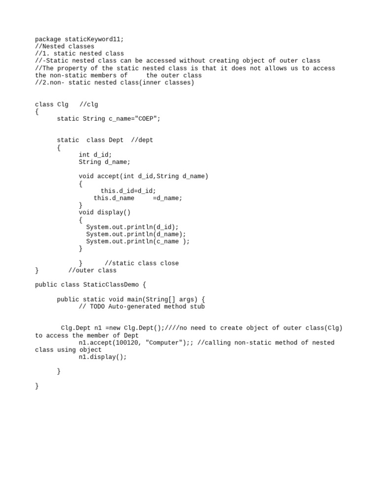 Static Class Demo | PDF
