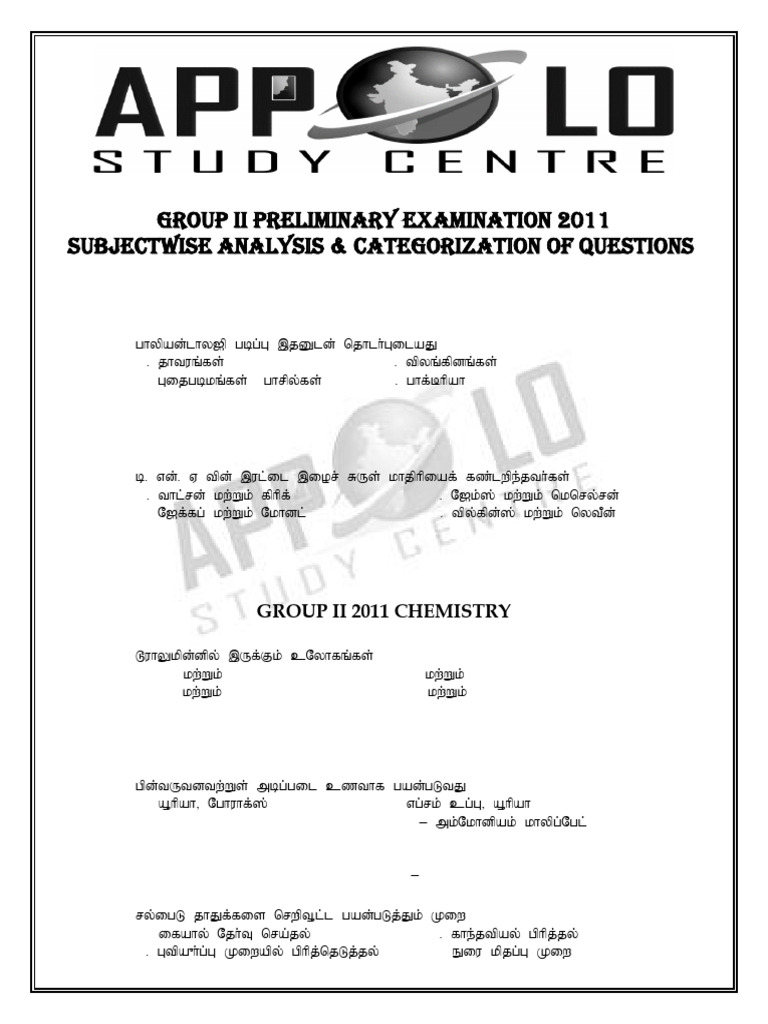 2011 Group Ii Original Questions Subject Wise | PDF