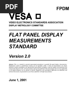 Vesa Fpdm2.0标准 | PDF | Contrast (Vision) | Optics