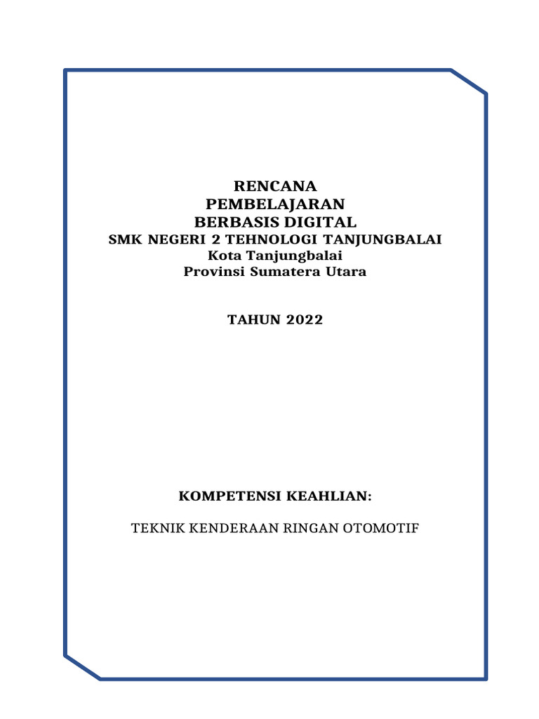 Cover Rencana Pembelajaran Berbasis Digital SMKN2 | PDF
