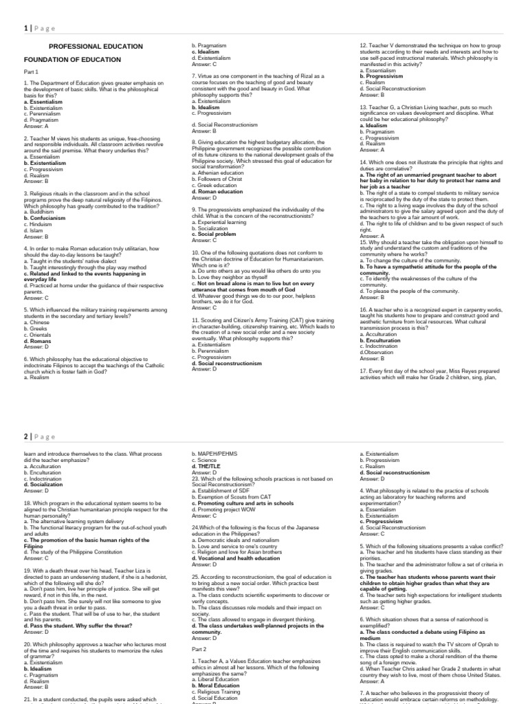 Educational Philosophies and Practices | PDF | Psychology | Behavioural ...