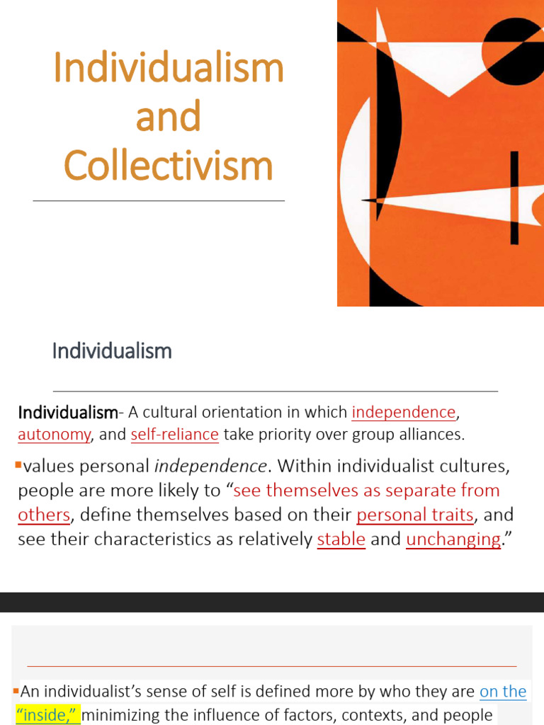 Individualism vs. Collectivism Explained | PDF | Social Support ...