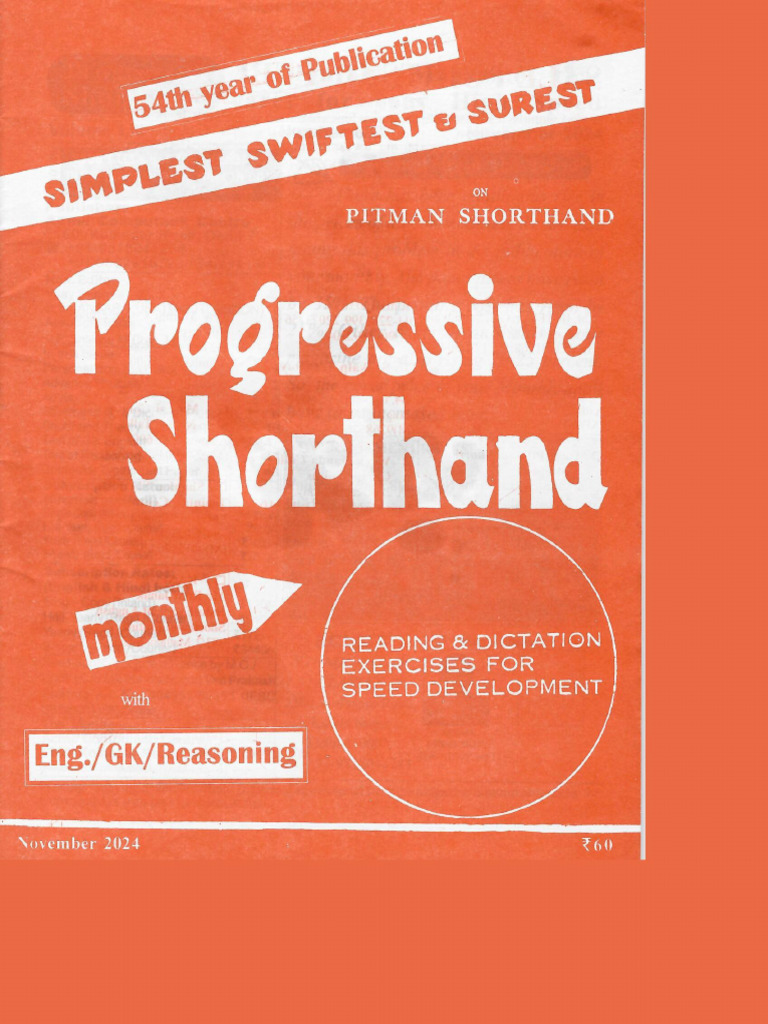 Progressvie November 2024 Shorthand practice | PDF