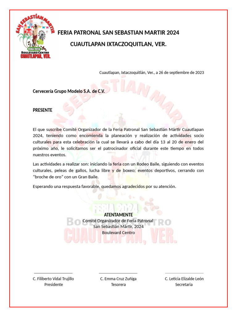 Feria Patronal San Sebastián 2024 | PDF