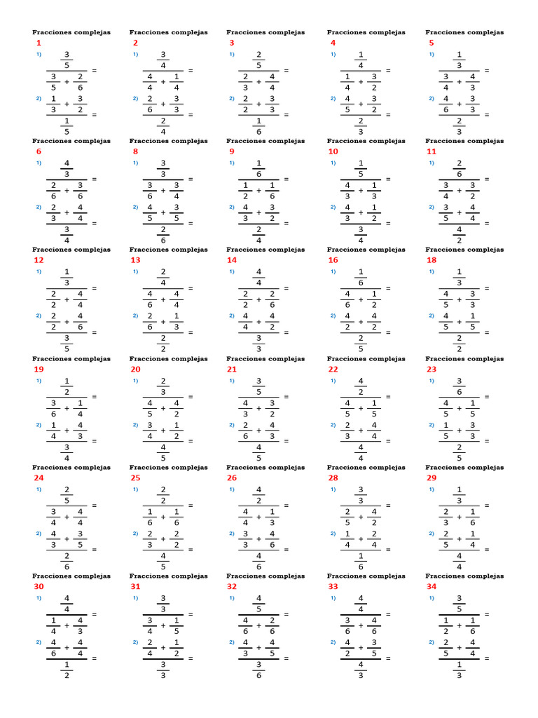 Fracciones Complejas 04 | PDF