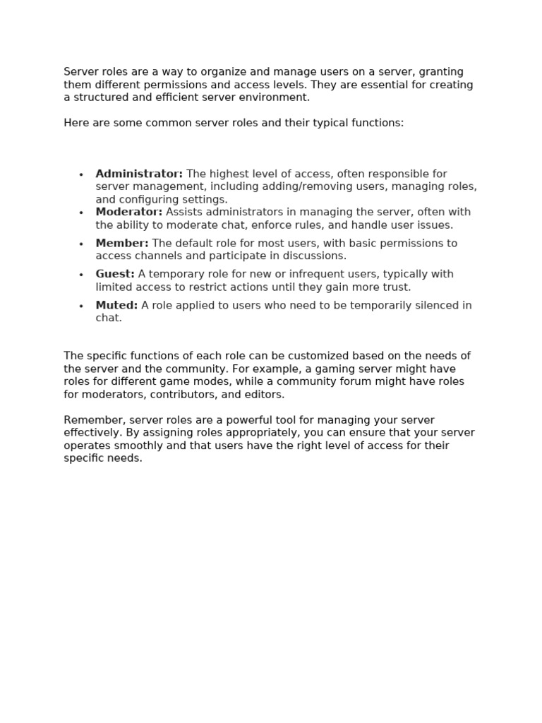 Understanding Server Roles and Permissions | PDF
