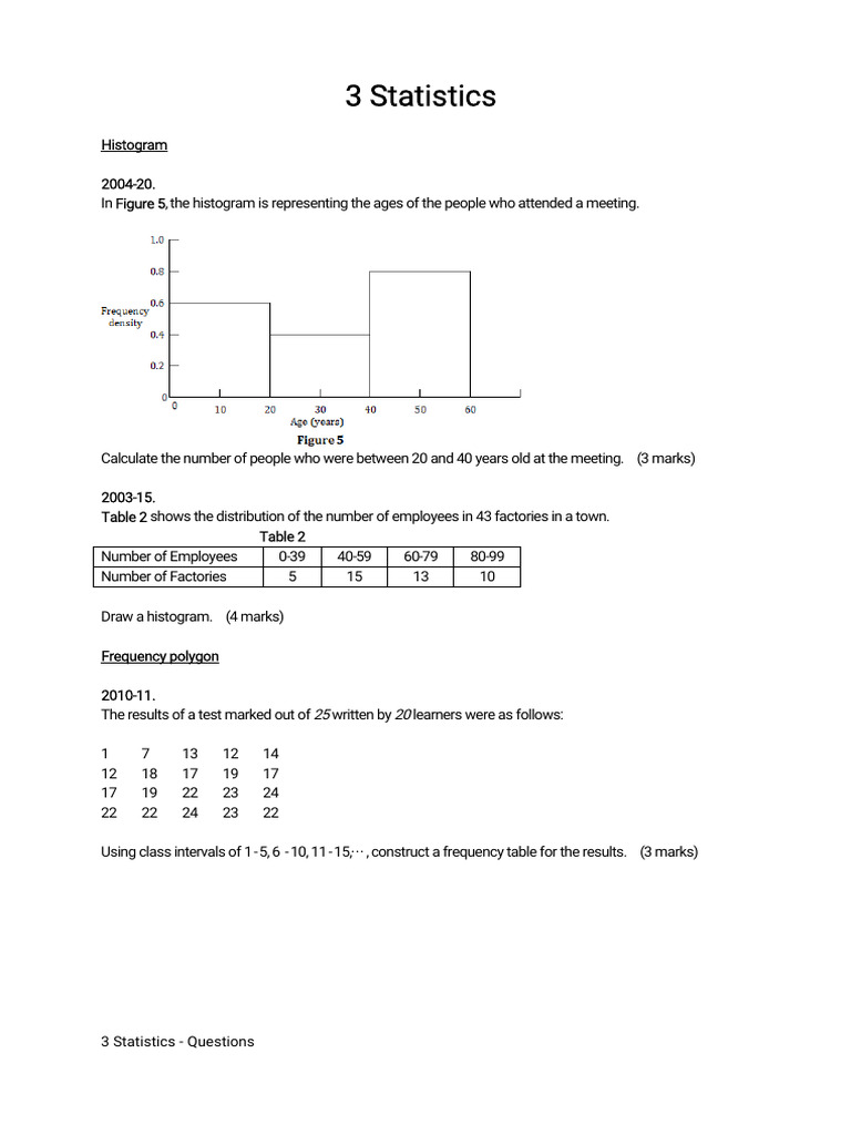 Statistics Questions and Data Analysis | PDF
