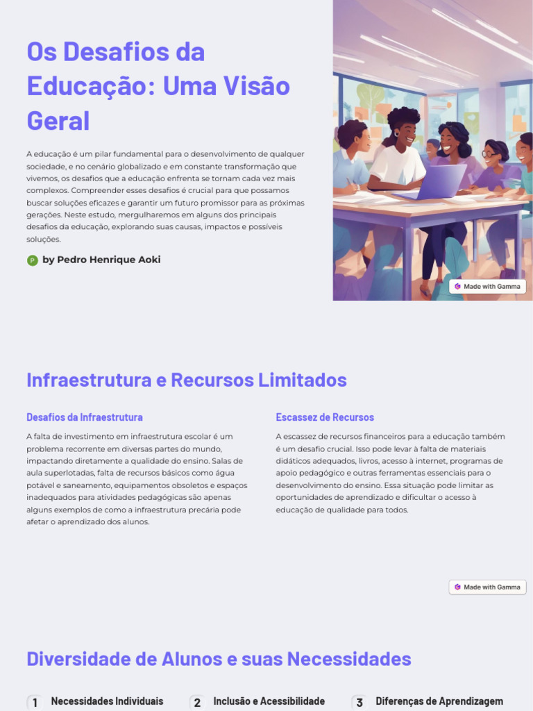 Os Desafios Da Educacao Uma Visao Geral | PDF | Pedagogia | Aprendizado