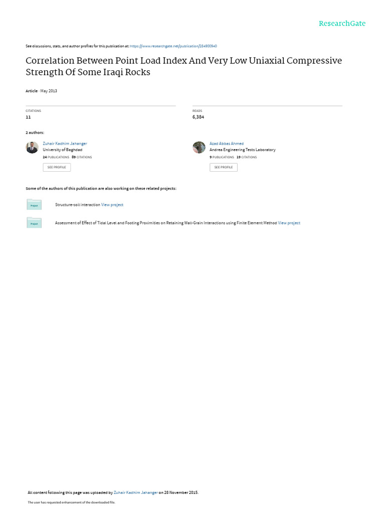 Refer The Paper For Rock Props 13 Jan 2023 | PDF | Strength Of ...