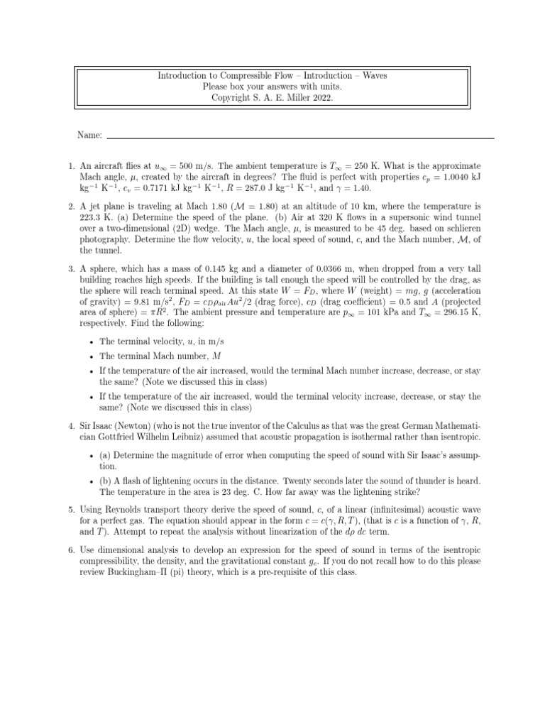 1 Intro 5 Waves | PDF | Mach Number | Drag (Physics)