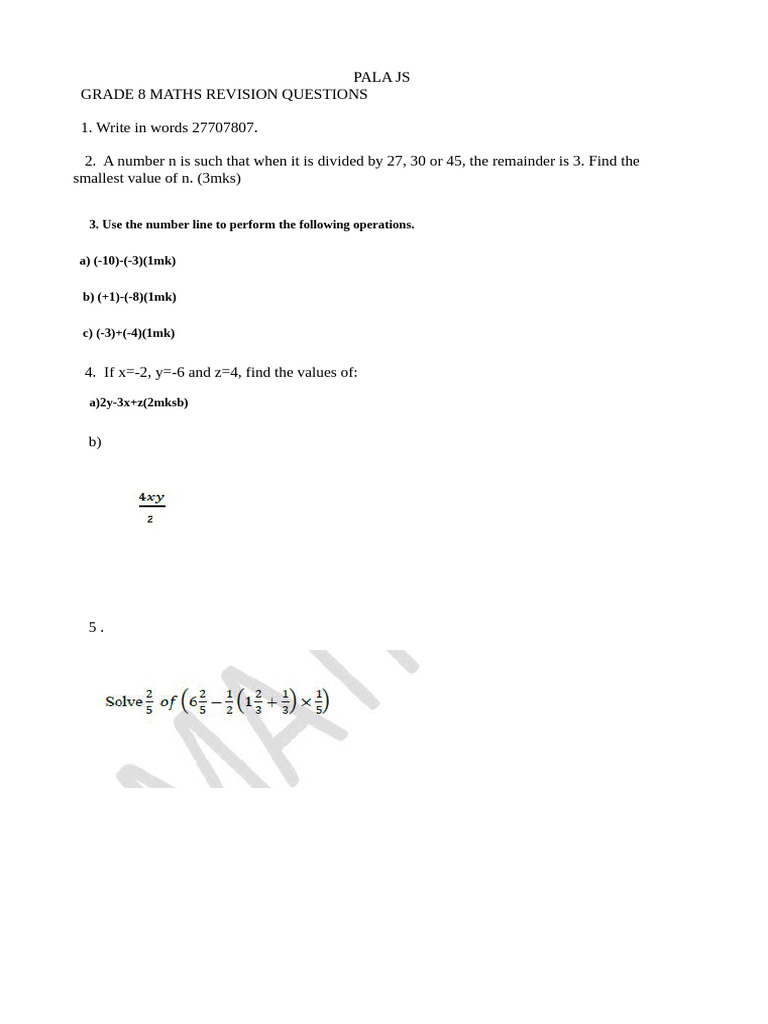 Grade 8 Maths | PDF