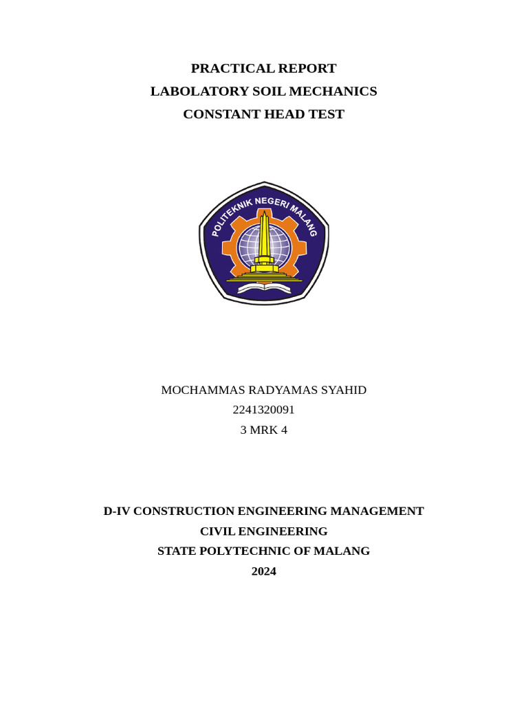 Constant Head Permeability Test Guide | PDF | Permeability (Earth ...