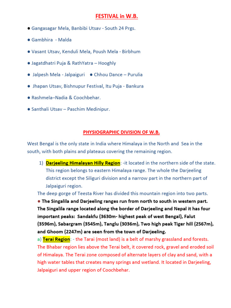 West Bengal Geography Part 2 Pdf Earth Sciences Physical Geography