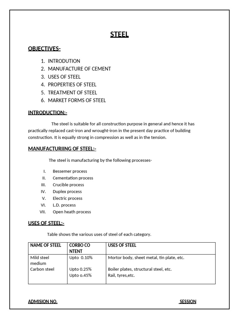 STEEL | PDF | Steel | Building Materials