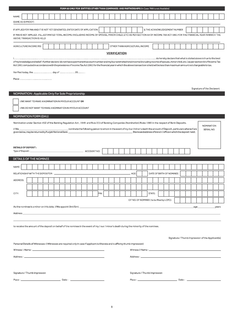 Form 60 Annexture | PDF