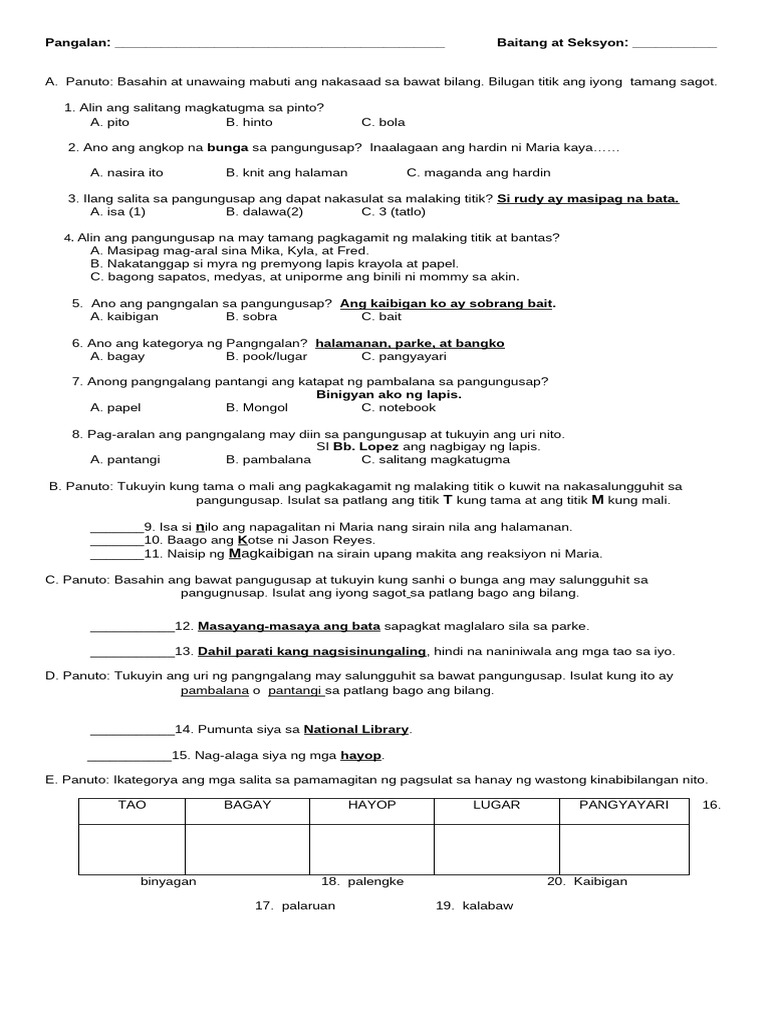Review Fil 3 2nd Sum 2024 | PDF