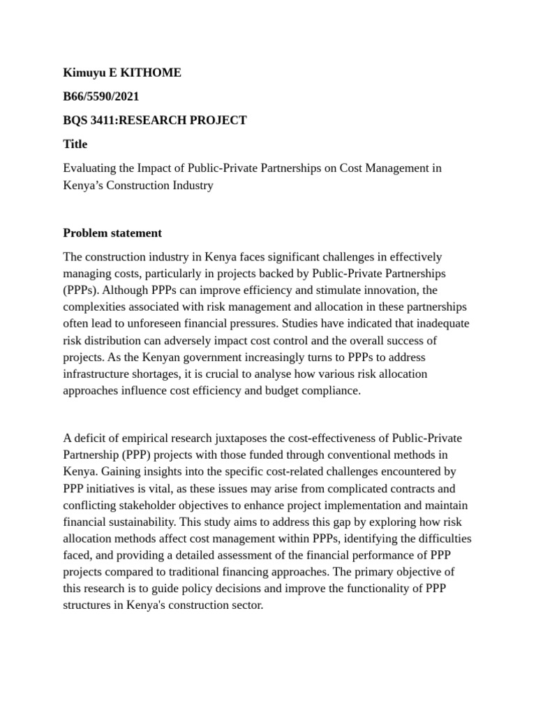 PPP Research Project | PDF | Public–Private Partnership | Risk