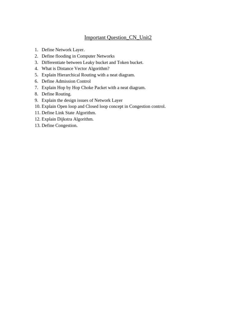 Important question cn unit2 pdf