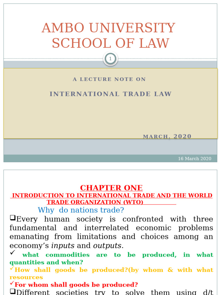 International Trade Law | PDF | World Trade Organization | Market Access