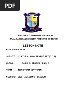 CCA JSS2 3RD TERM L-NOTE
