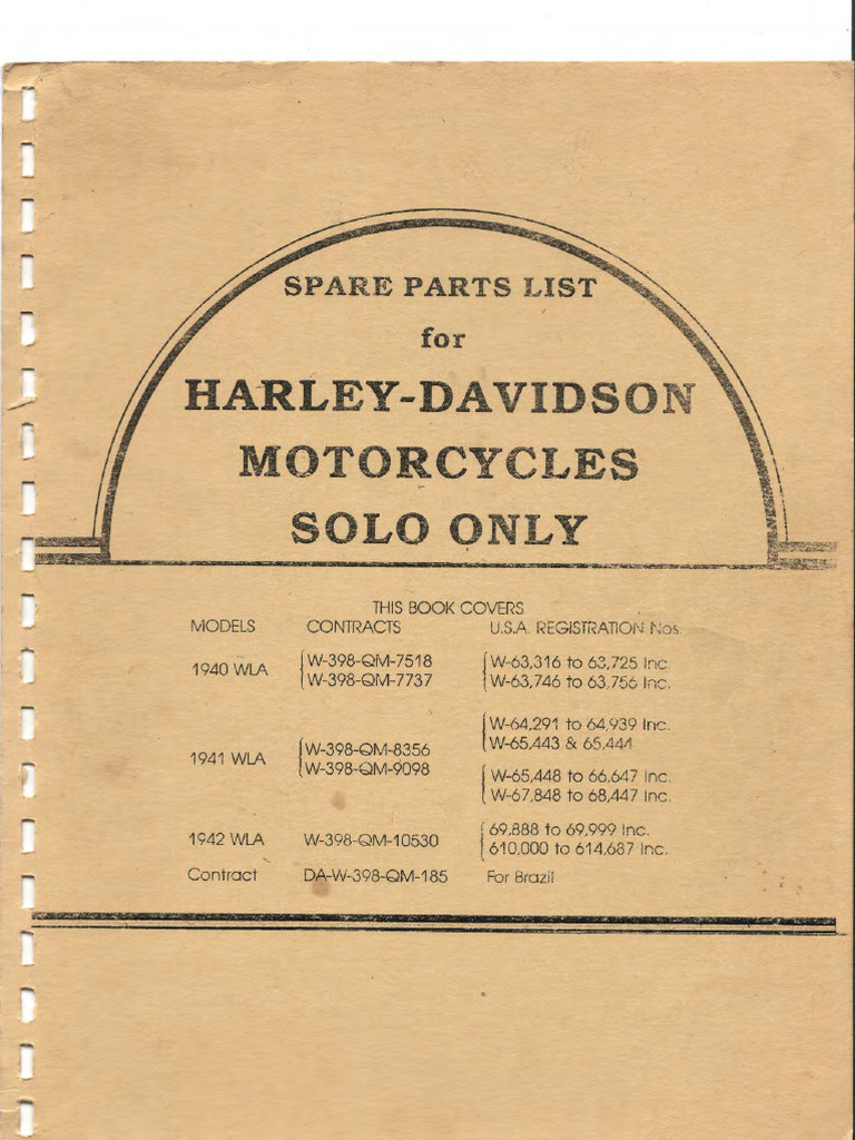 Harley-Davidson FLモデル部品カタログ 1941-1984 Harley Davidson 1941-1984 FL Models Parts Catalog - 99456