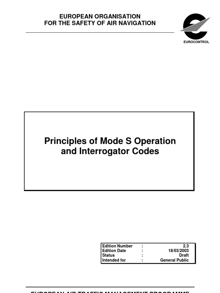 Mode S Operation and Interrogator Codes | PDF | Transponder ...