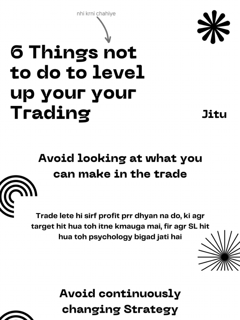 6 Things not to do to level up in your trading | PDF
