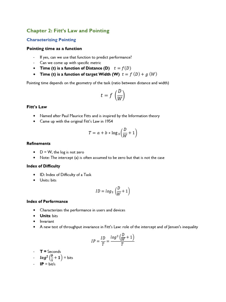 02 - Fitt's Law and Pointing | PDF