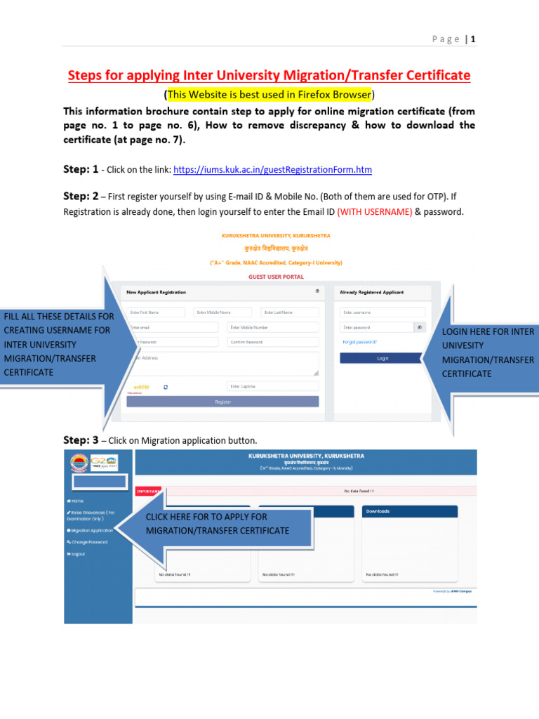 Steps to apply migration pdf