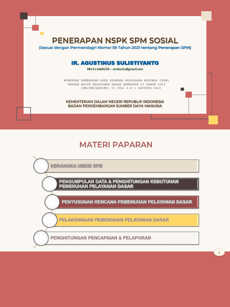 Penerapan NSPK SPM Sosial 2023 | PDF