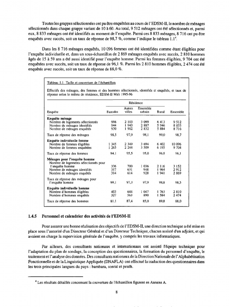 Enquête EDSM-II : Méthodologie et Résultats | PDF | Langues | Études ...