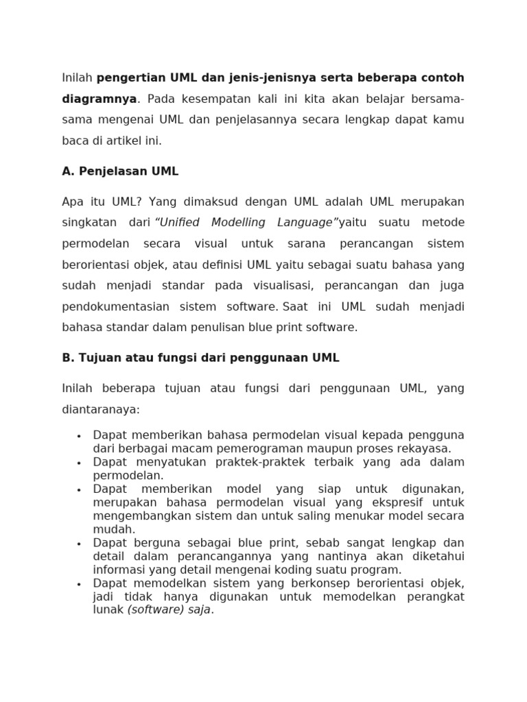 Pengertian dan Jenis-Jenis UML | PDF