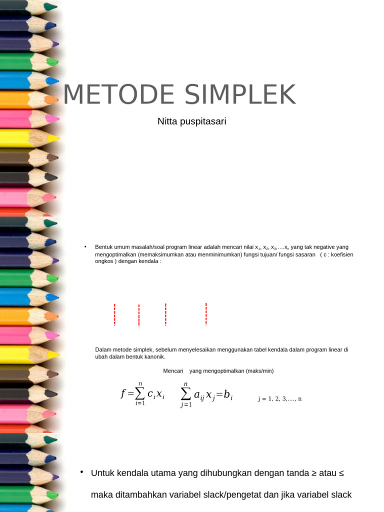 Metode Simplek dalam Program Linear | PDF