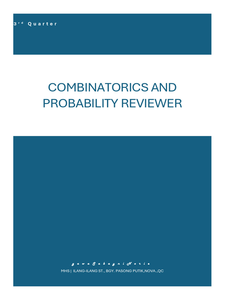 3rd-quarter-reviewer-2024 | PDF | Probability | Probability Theory