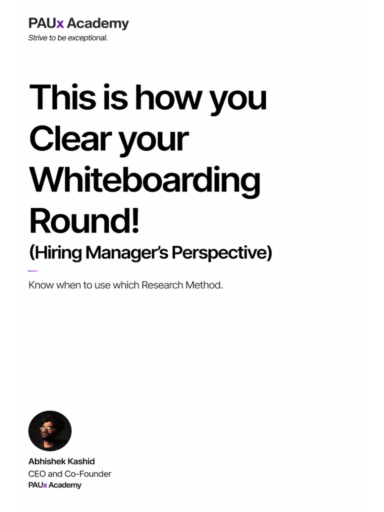 How To Clear Whiteboarding Round | PDF