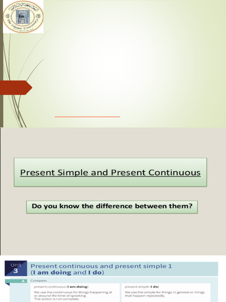 4 Present Continuous and Present Simple 1 | PDF