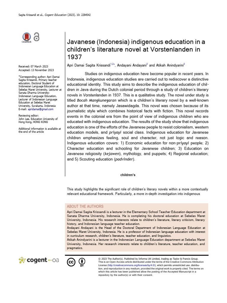 Javanese Indigenous Education in 1937 | PDF | Java
