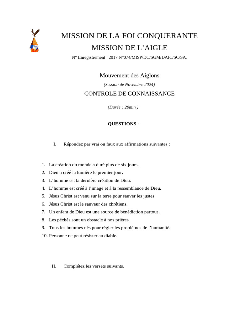 Questions sur la création et la foi | PDF